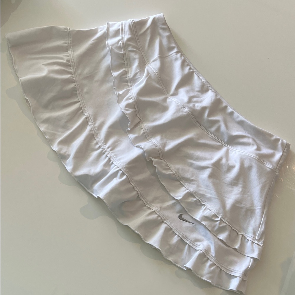 Nike White Ruffle Active Tennis Skirt